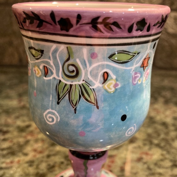 NEW!! beautiful painted ceramic kiddish cup - Picture 3 of 10